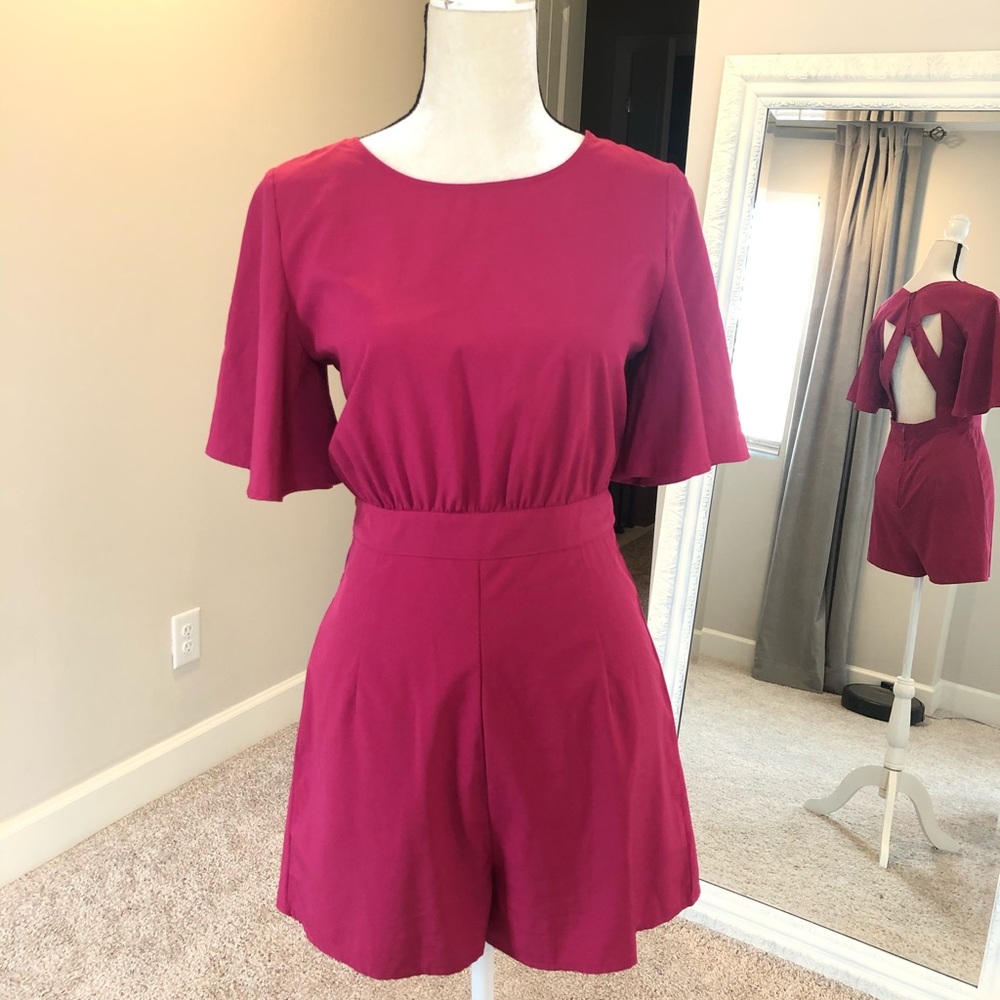 Fuchsia Cut Out Romper